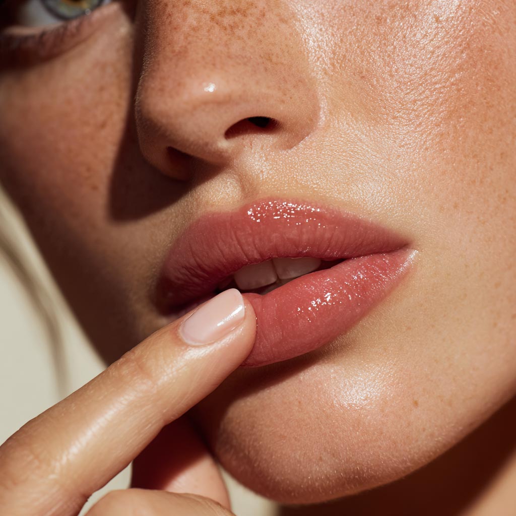 Bálsamo labial reparador Kiss Me Now de Erola Jons con rosa mosqueta y manteca de karité para labios suaves y protegidos