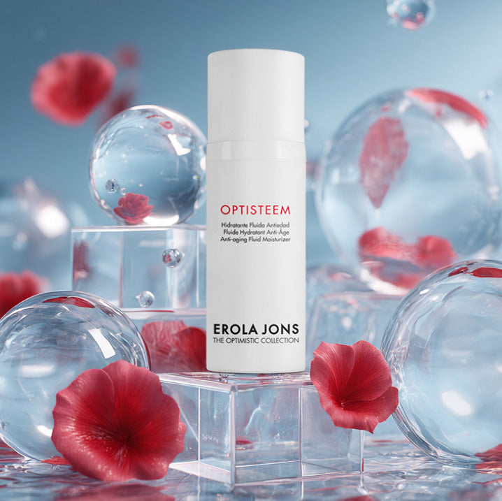 Crema hidratante facial Optisteem de Erola Jons con colágeno natural y Revínage para una piel firme e hidratada