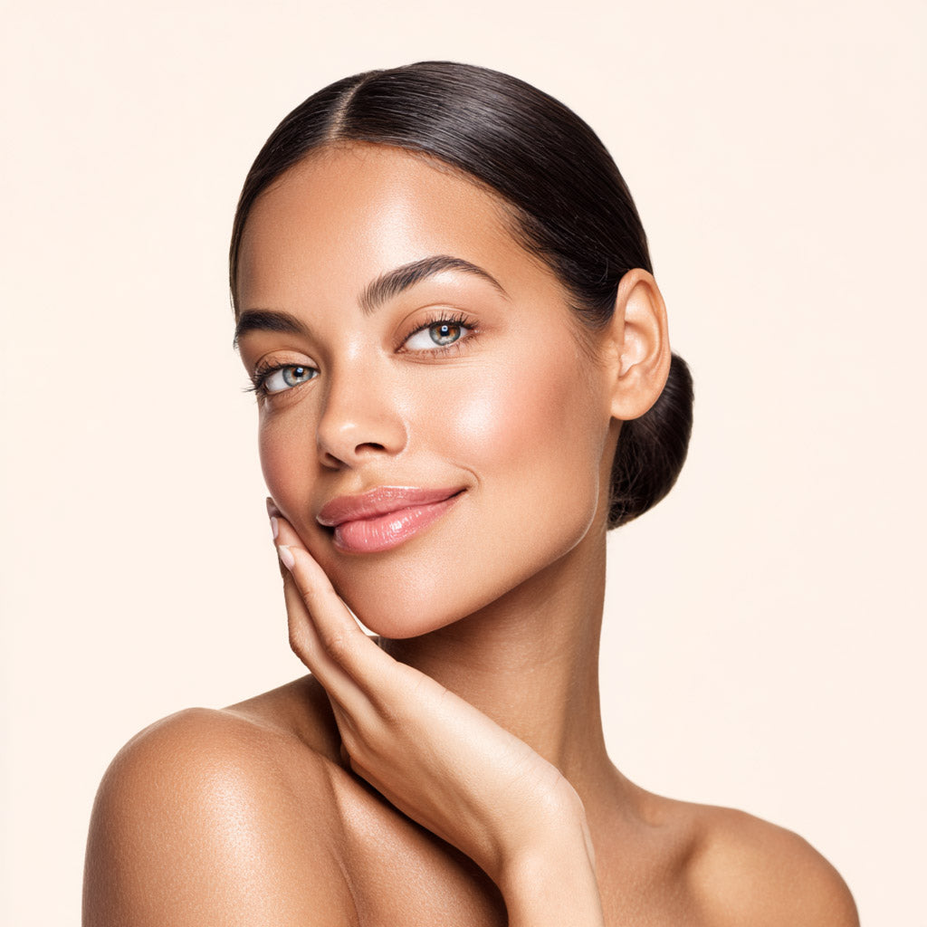 Chica usando crema facial antiedad Optisteem de Erola Jons con colágeno, aloe vera y retinol vegetal para suavizar arrugas